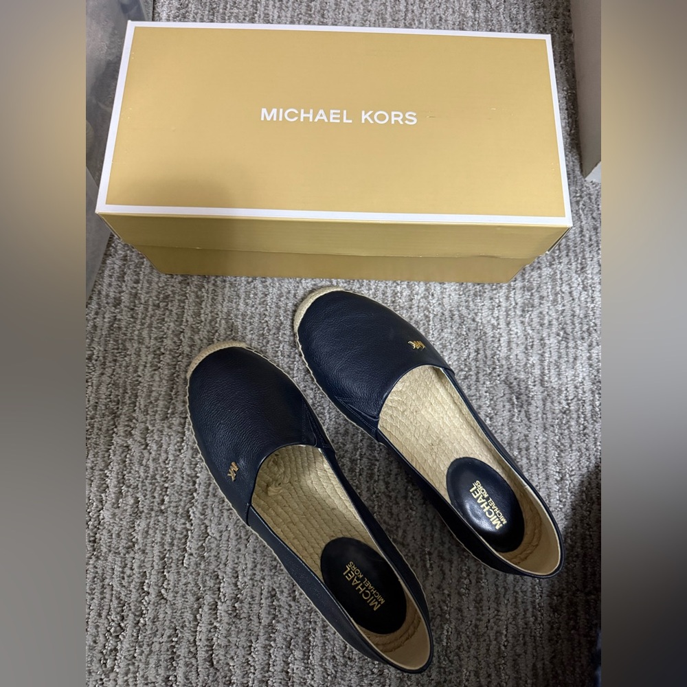 Navy Michael Kors slip on shoes